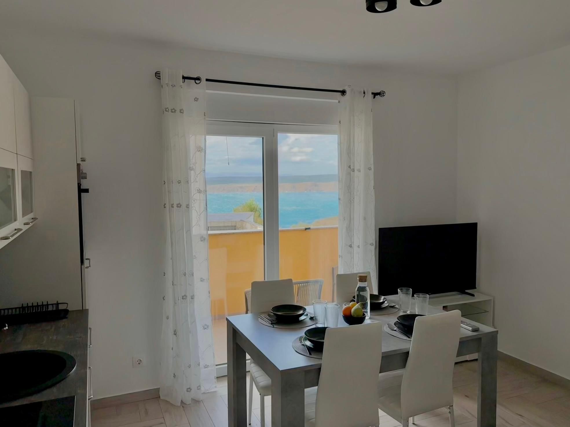 Sea view through the dining room window